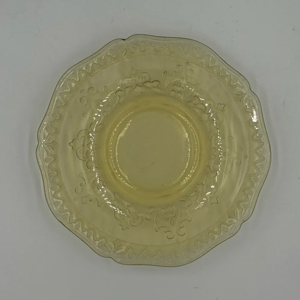 Vintage Federal Patrician Spoke Amber Depression Glass Cup and Saucer Set